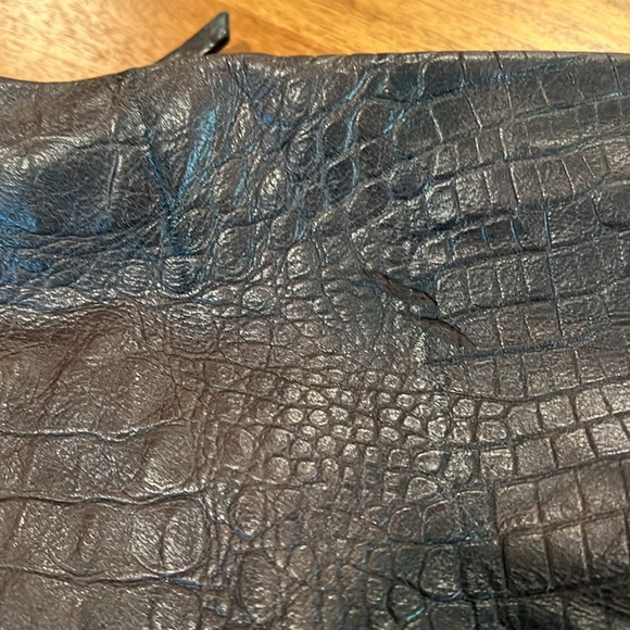 GIANNI CHIARINI Brown Croc Embossed Leather Hobo Handbag - Picture 2 of 14